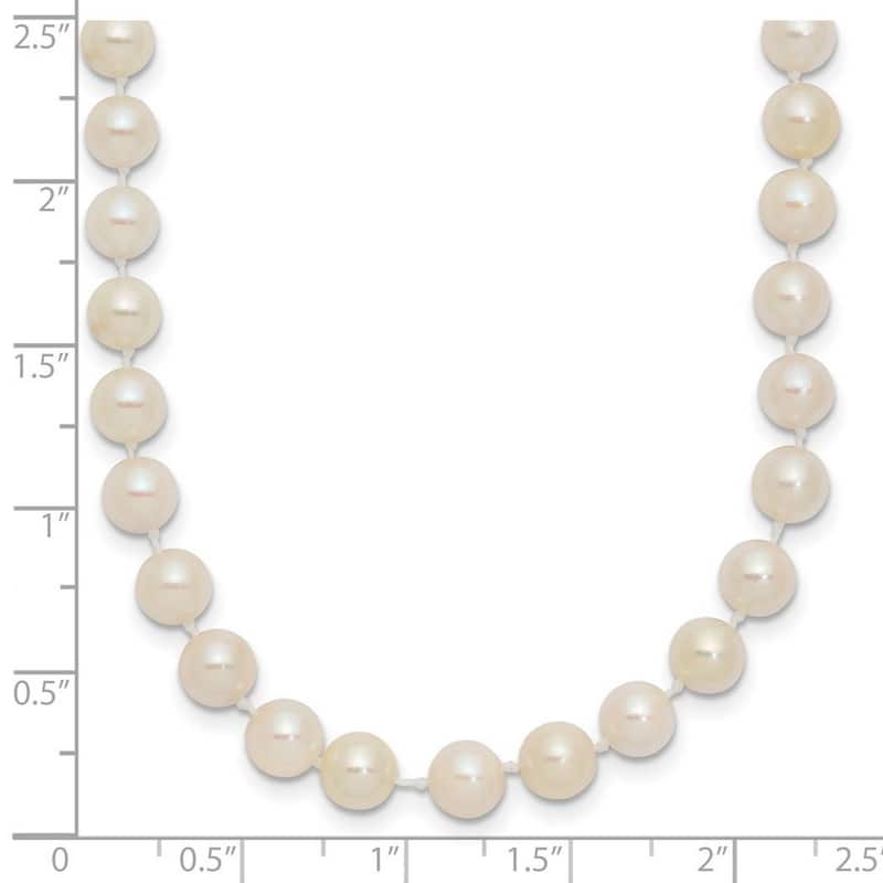 Curata 14k Yellow Gold 5 5.5mm White Akoya SW Freshwater Cultured Pearl Bracelet 7 Inch