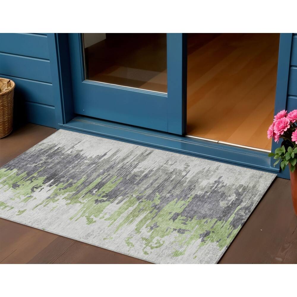 HomeRoots Abstract Transitional Rectangle Outdoor Rug