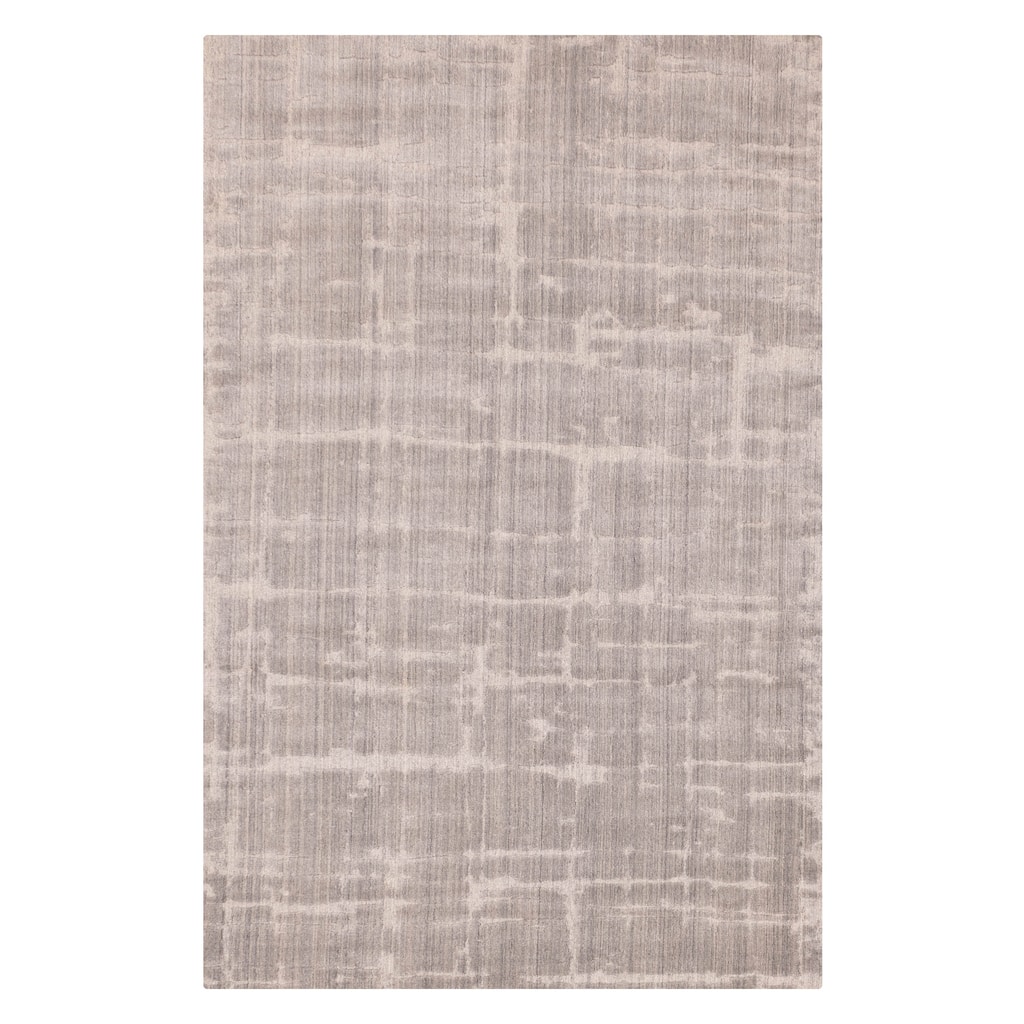 ECARPETGALLERY Hand Loomed Elysian Grey Wool Rug - 6'5 x 9'11