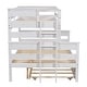 preview thumbnail 10 of 8, Twin over Full White Bunk Frame with Twin Trundle No Box Spring Needed