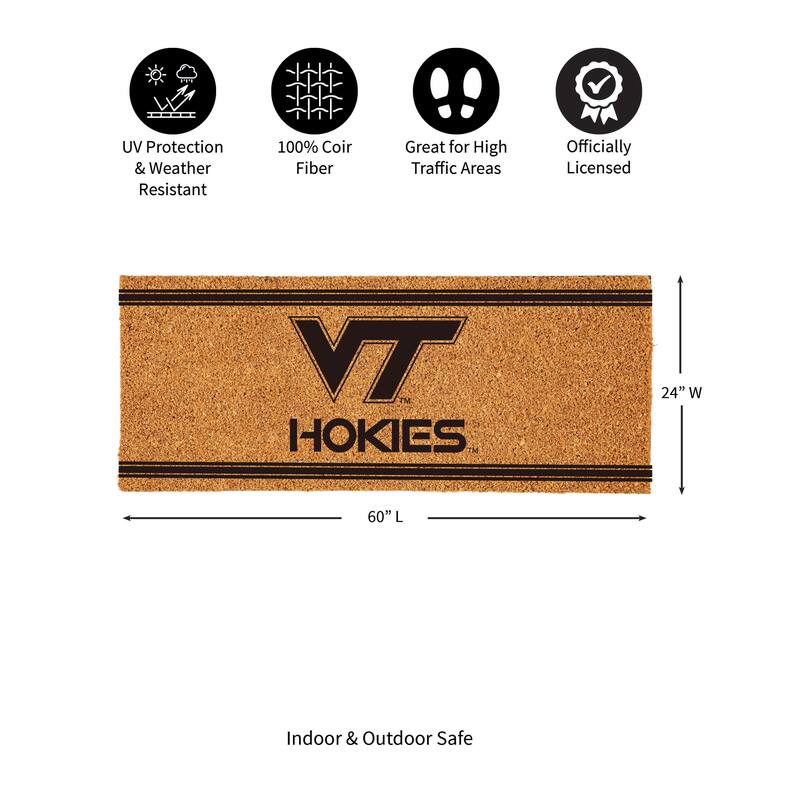 Virginia Tech Monochrome Indoor/Outdoor Coir Door Mat
