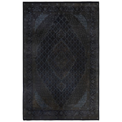 Overdyed One-of-a-Kind Hand-Knotted Area Rug - Black - 6' 0" x 9' 3"