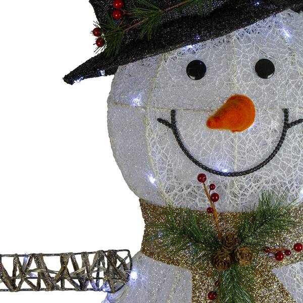 Shop 72 White And Black Led Lighted Snowman With Top Hat