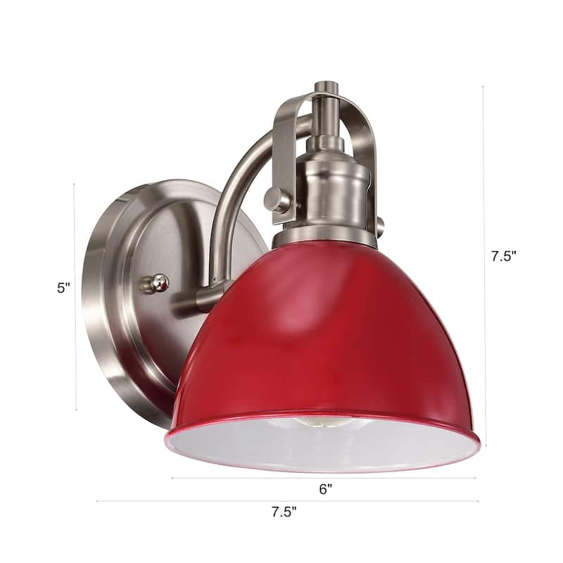 1-Light Industrial Wall Light Bath Sconce with Shad - 7.5"x7.5"x6"