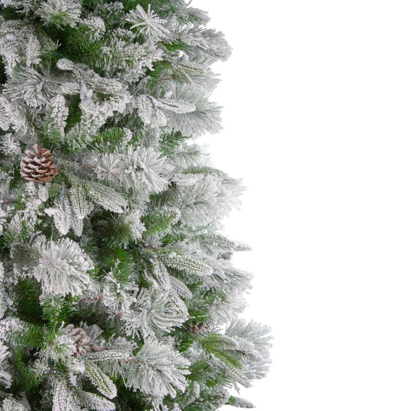 6.5' Flocked Rosemary Emerald Angel Pine Artificial Christmas Tree - 6.5 Foot