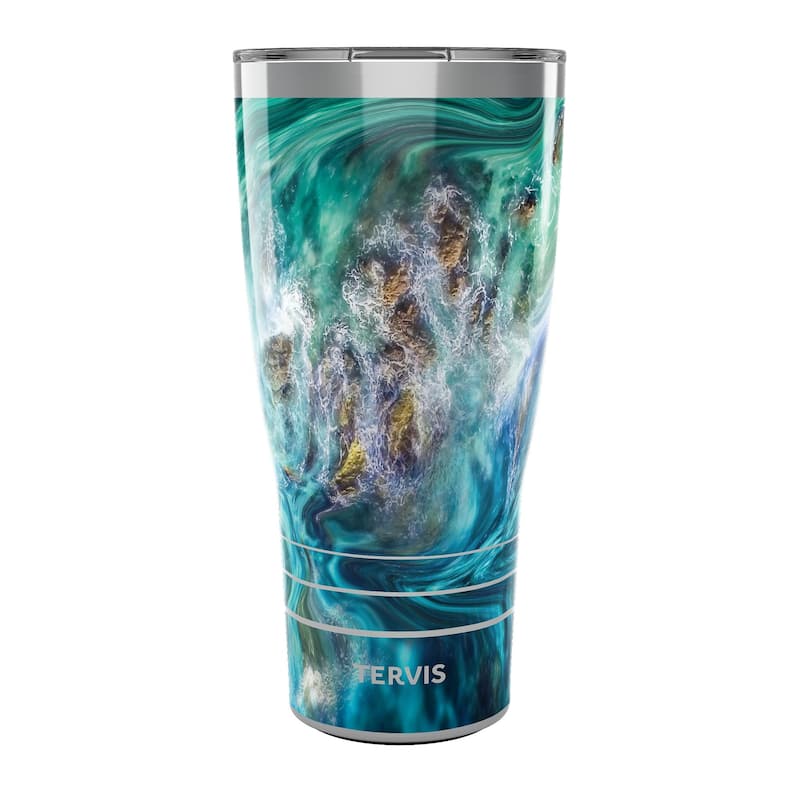 Tervis Traveler Teal Splash Triple Walled Insulated Travel Tumbler, Stainless Steel - 30oz