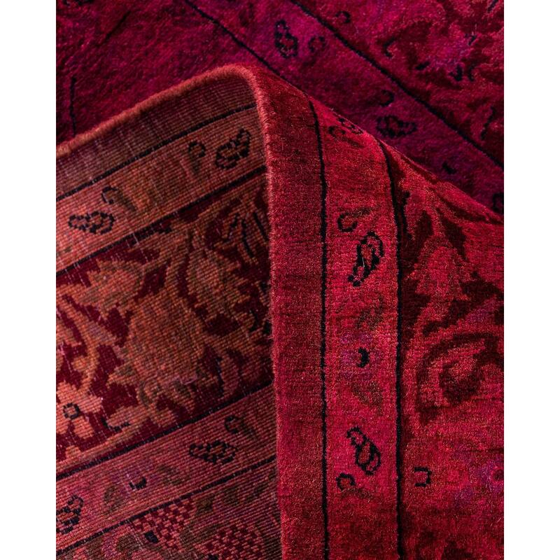 Fine Vibrance, One-of-a-Kind Hand-Knotted Runner Rug - Red, 2' 6" x 10' 10" - 2' 6" x 10' 10"