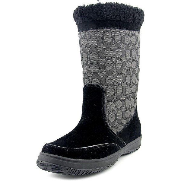 Coach Sherman Women Round Toe Suede Black Winter Boot