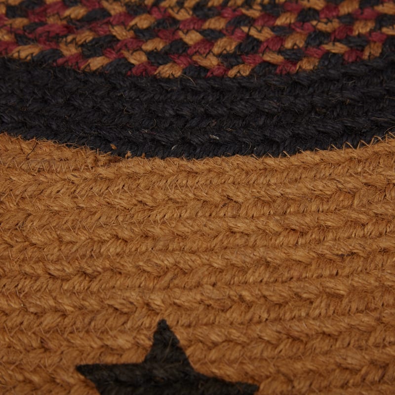 Heritage Farms Star Jute Rug Half Circle w/ Pad 16.5x33 - 16.5" x 33"