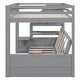 preview thumbnail 27 of 27, Full Size Futon Bunk Beds w/Staircase Bedside Table Can be Swapped Left Right, Lower Beds Convertible Daybed, Drawers Underneath