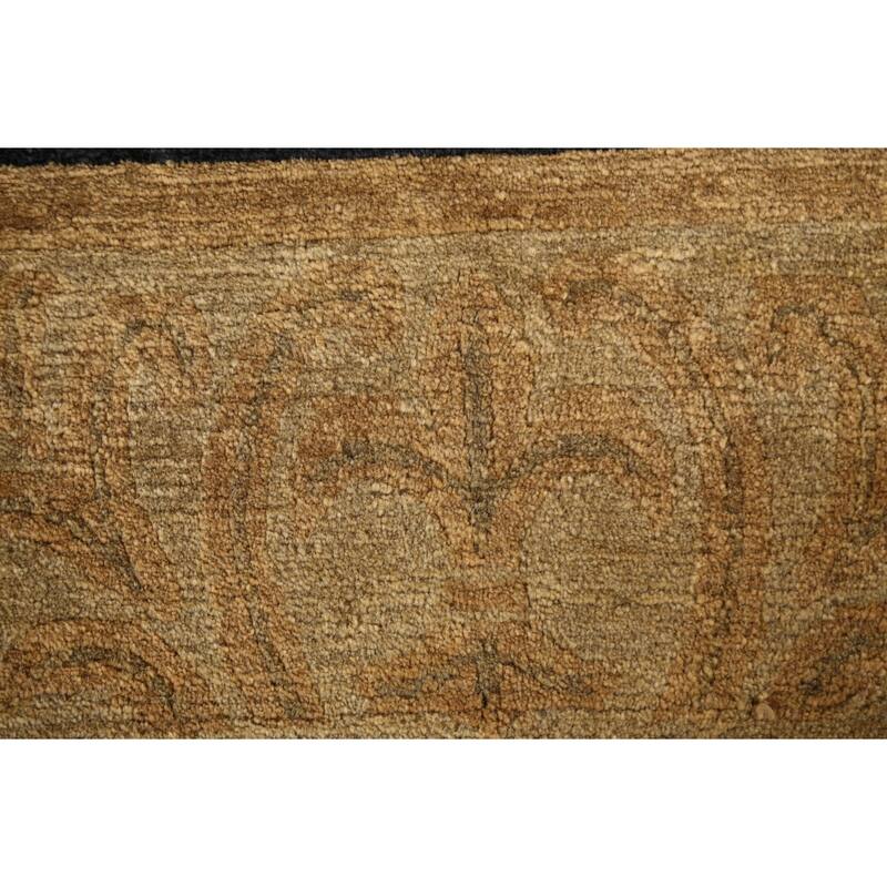 Vegetable Dye Geometric Nepalese Oriental Area Rug Wool Hand-knotted - 6'1" x 9'0"