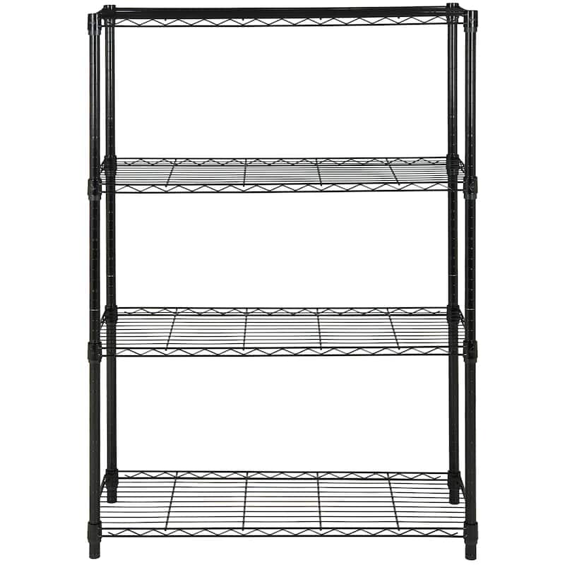 SAFAVIEH Storage Sherree 4-Tier Heavy Duty Commercial Black Chrome Wire Shelf - 35.7" x 14" x 53" - 36Wx14Dx53H - Black