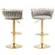 preview thumbnail 78 of 155, Velvet Upholstered Adjustable Bar Stool Swivel Counter Chair Set of 2