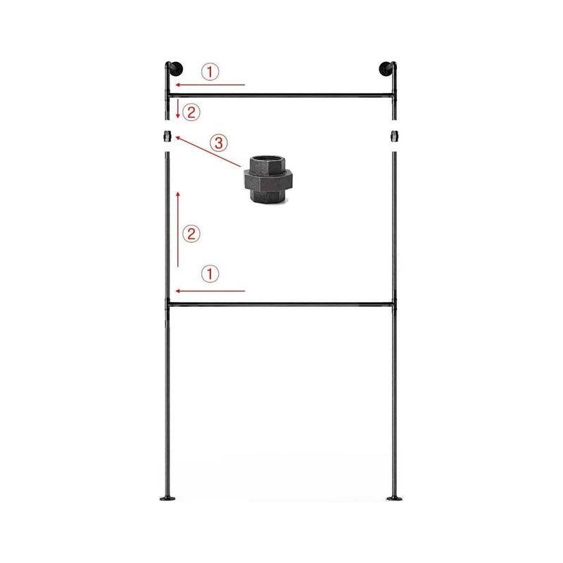 Heavy Duty Industrial Pipe Clothing Rack - 12"D x 39"W x 84"H