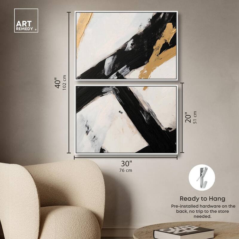 Weight of Black I Canvas Set of 2 by Art Remedy