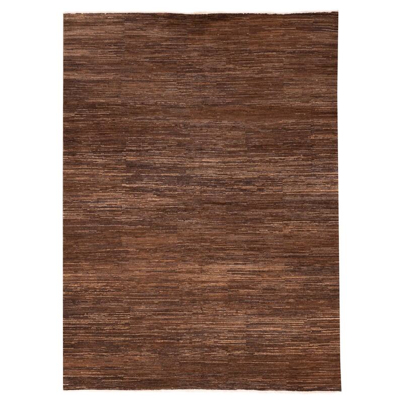ECARPETGALLERY Hand-knotted Peshawar Ziegler Dark Brown Wool Rug - 8'11 x 11'10