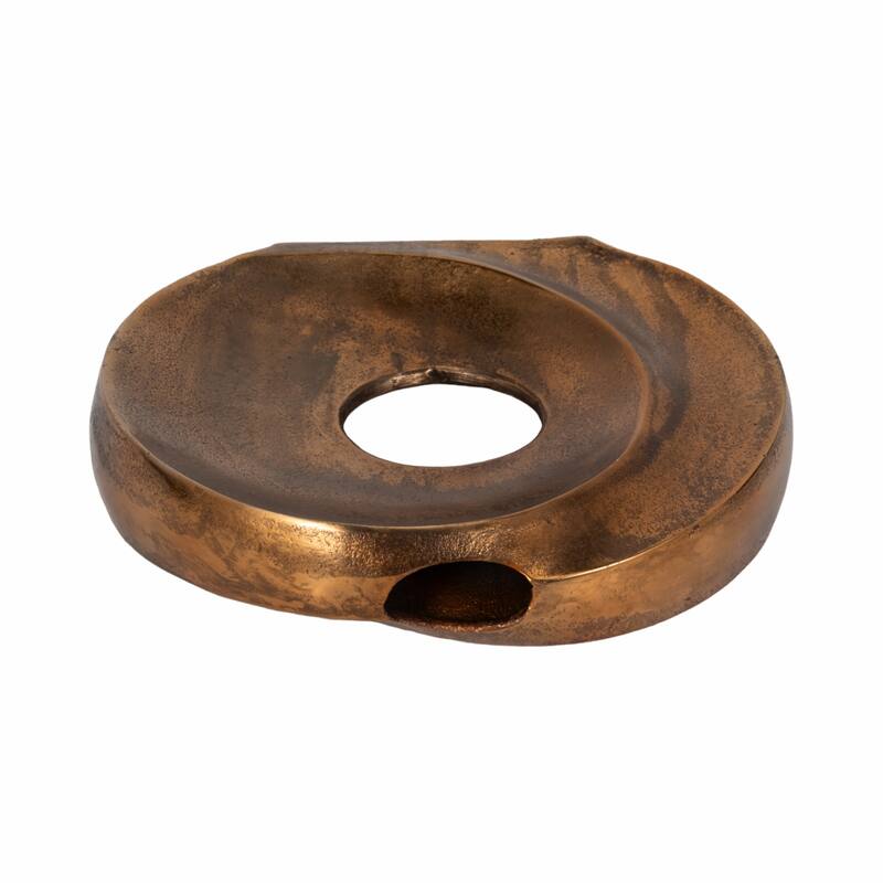 Sagebrook Home Belvine, Metal Cutout Vase, Bronze, Round, Solid Color