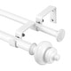 preview thumbnail 8 of 28, Modern Round Urn Adjustable Drapery Double Curtain Rod 28"-48" - Glossy White