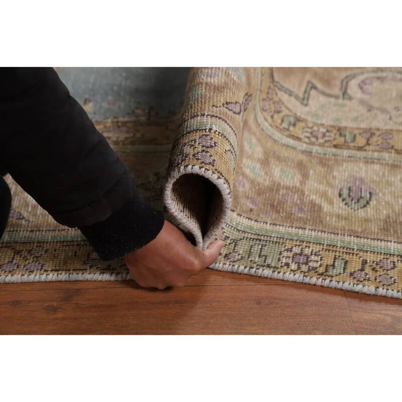 Blue Tabriz Persian Rug Handmade Traditional Wool Carpet - 6'4"x 9'10"