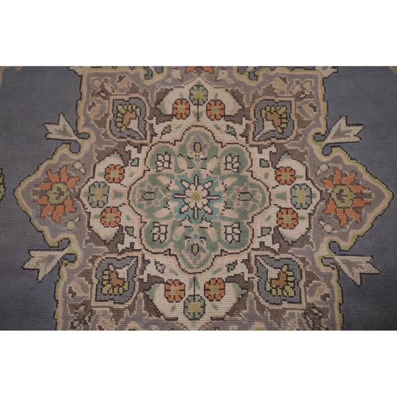 Geometric Tabriz Vintage Persian Area Rug Hand-Knotted Wool Carpet - 6'5" x 9'7"