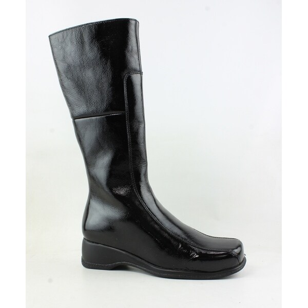 black patent boots size 6
