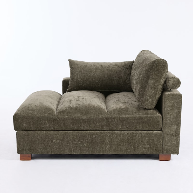 42"W Chenille Upholstered Chaise Lounge