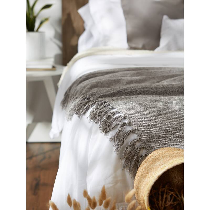DII Soft Denim Blue Chenille Throw
