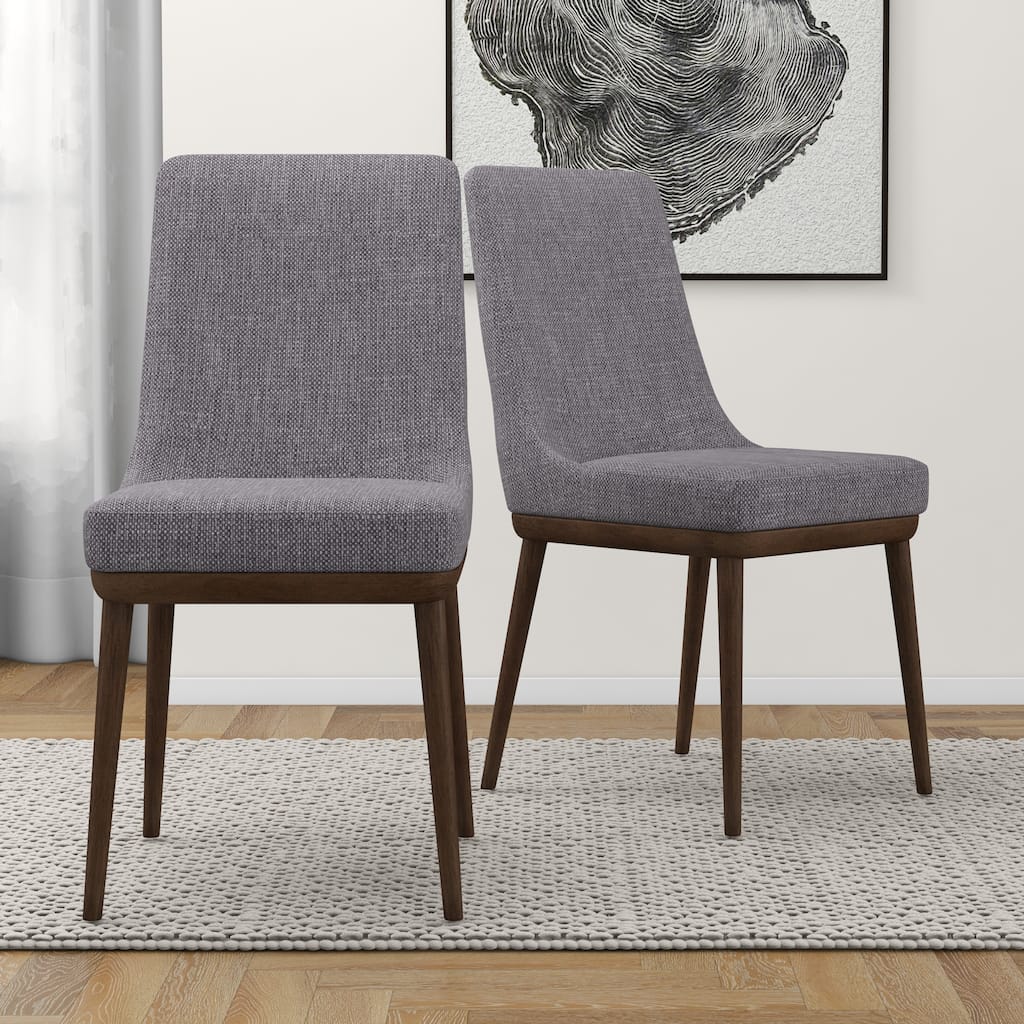 GDFStudio - Kate Modern Mid-Century Dining Chair with Curved Backrest & Upholstered Seat, Set of 2 - 24"