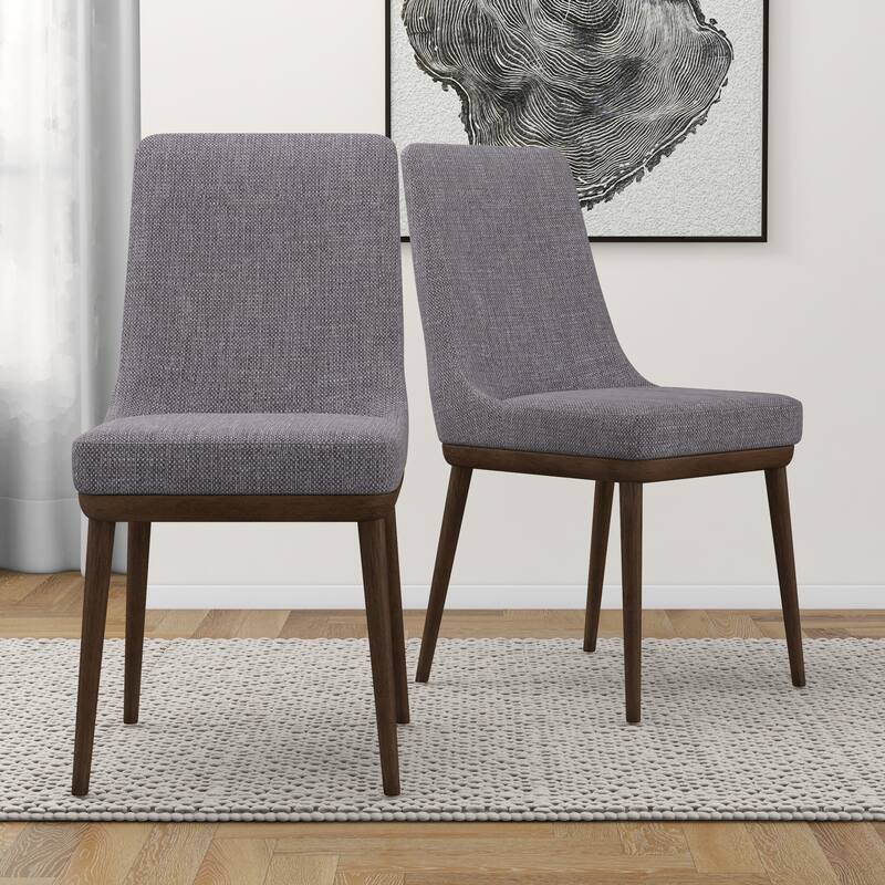GDFStudio - Kate Modern Mid-Century Dining Chair with Curved Backrest & Upholstered Seat, Set of 2 - 24"