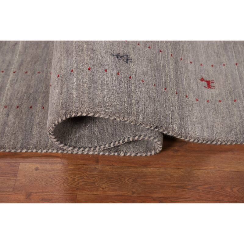 Little Animals Gabbeh Indian Area Rug Hand-Knotted Wool Carpet - 5'1"x 8'0"