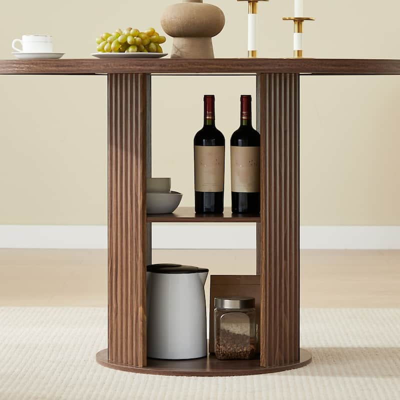 3-Piece Dining Set, 47.24" Round Dining Table with 2 Chairs