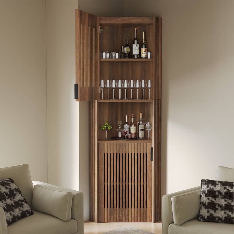 Tall Corner Storage Cabinet with Doors