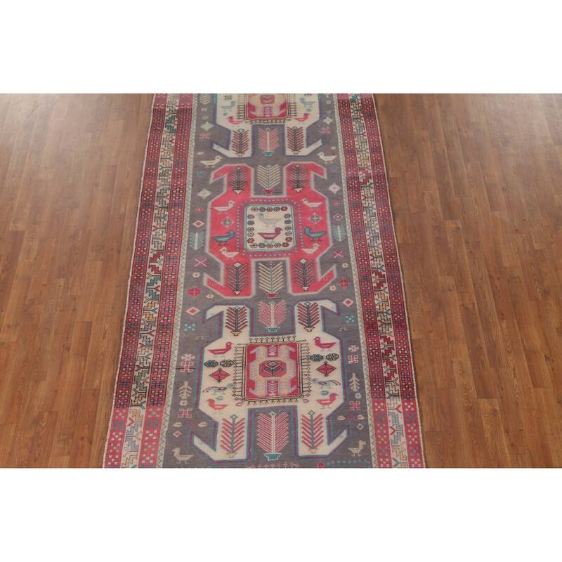 Over-Dyed Meshkin Persian Vintage Runner Rug Handmade Wool Carpet - 4'5" x 10'5"