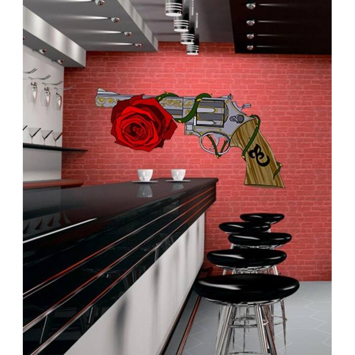 Rose Revolver Sticker, Rose Revolver Decal, Rose Revolver Wall Art