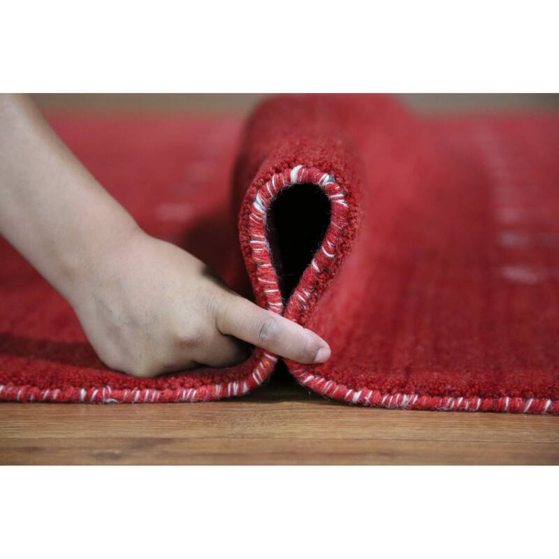 Hand Knotted Oriental 100% Wool Carpet Tribal Tribal Red Gabbeh Area Rug - 11' 3'' X 8' 3''