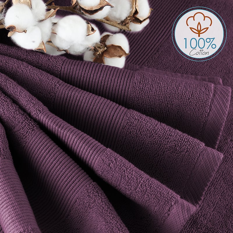 Hearth & Harbor 100 Percent Cotton Ultra Soft and Absorbent Bath Towel Set
