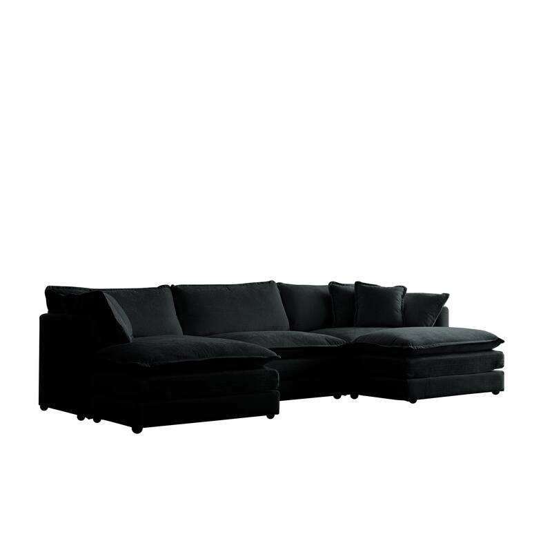 Comfy Chenille Accent Armchair Breathable Single Sofa w/Pillow