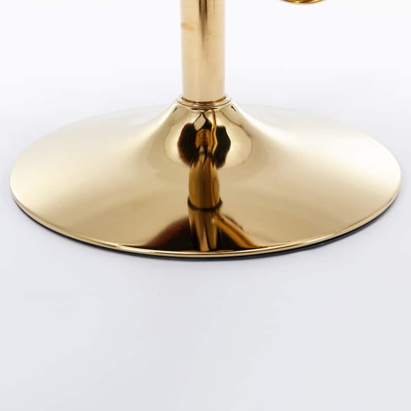 PU Upholstered Swivel Barstools Adjusatble Seat Height, Set of 2