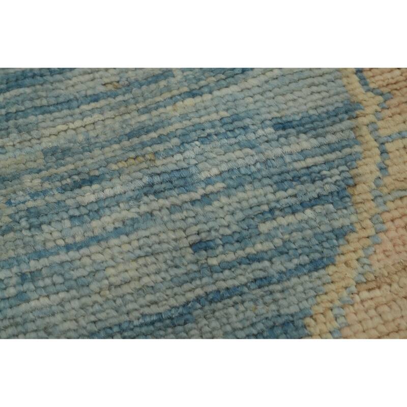 Vegetable Dye Wool Oushak Turkish Area Rug, Medallion Geometric Carpet - 13' 4'' X 9' 10''