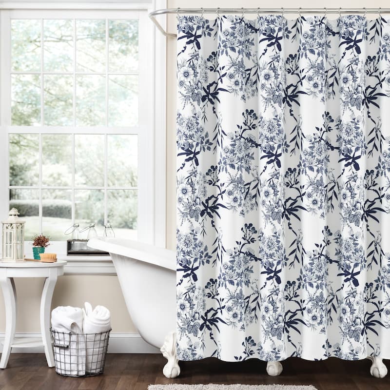 The Gray Barn Brooklands Shower Curtain - Blue &White