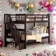 preview thumbnail 1 of 37, Stairway Twin-Over-Twin Bunk Bed with Storage and Guard Rail for Bedroom Espresso