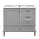 preview thumbnail 51 of 70, GDFStudio - Aurea 36" Bathroom Vanity with Ceramic Sink, Soft-Close Door & 3 Drawers