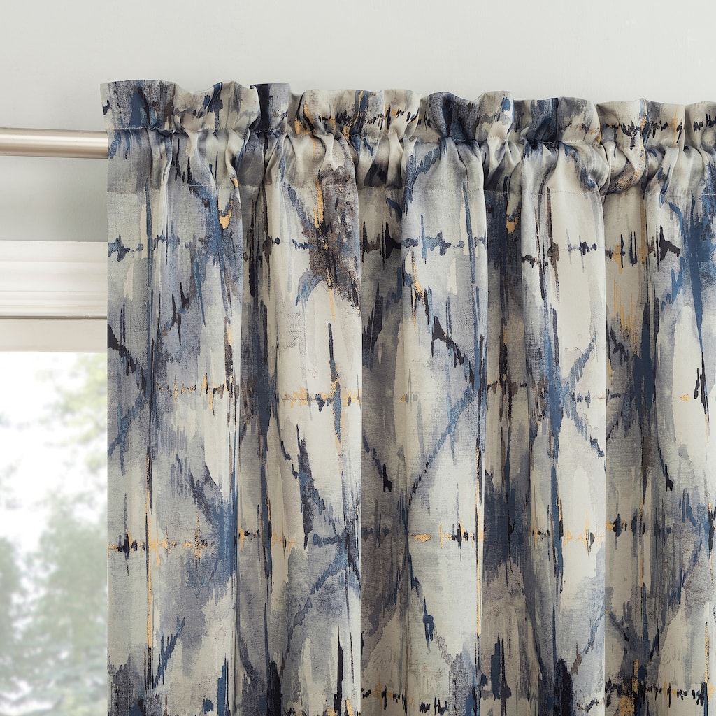 No. 918 Keaton Geometric Watercolor Room Darkening Rod Pocket 1-Piece Curtain Panel, Single Panel