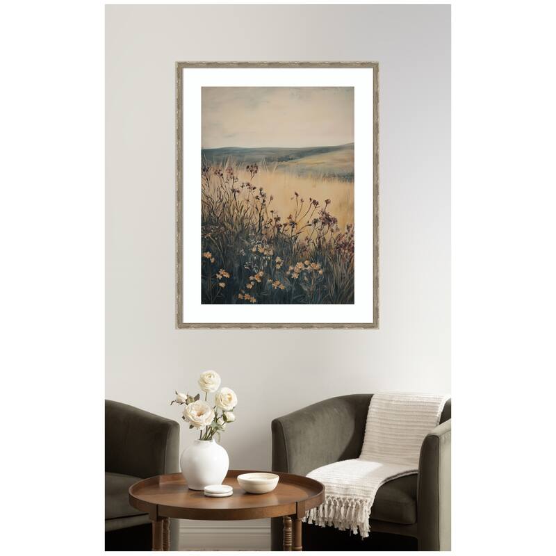 Kate and Laurel Landscape Wild Flower by Melloi Art Prints Framed Wall Art Print