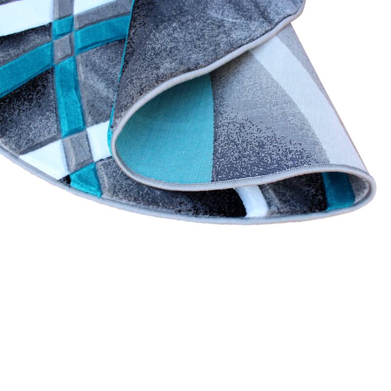 Modern Ribboned Design High-Low Pile Abstract Area Rug