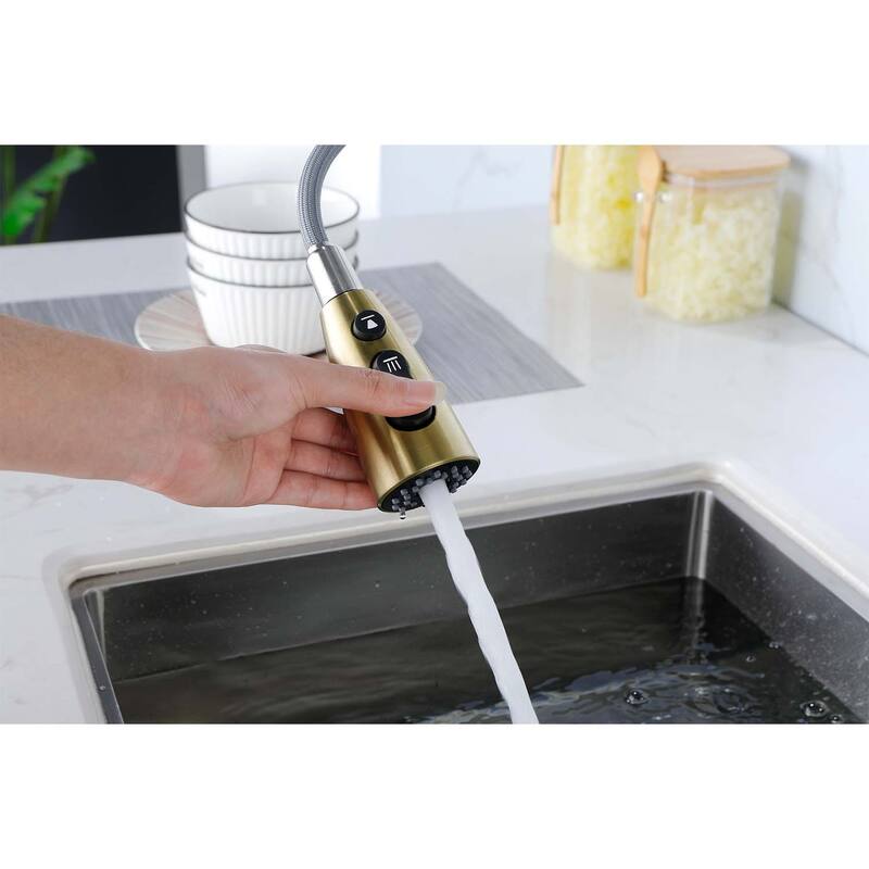 Single Handle Stainless Steel Kitchen Sink Faucet with Pull Down Sprayer