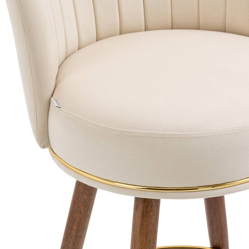 Counter Height Bar Stools Set of 2 for Kitchen Counter Solid Wood Legs