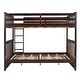 preview thumbnail 7 of 12, Modren Full over Full Wood Bunk Bed With Ladders and Two Storage Drawers,Solid Construction For Bedroom