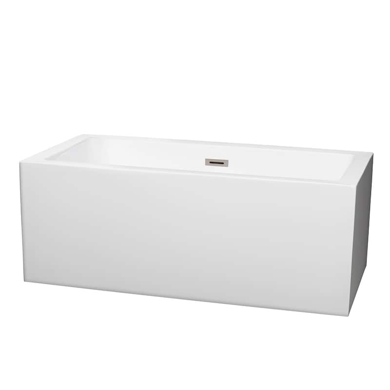 Wyndham Collection Melody 60-inch White Freestanding Soaking Bathtub