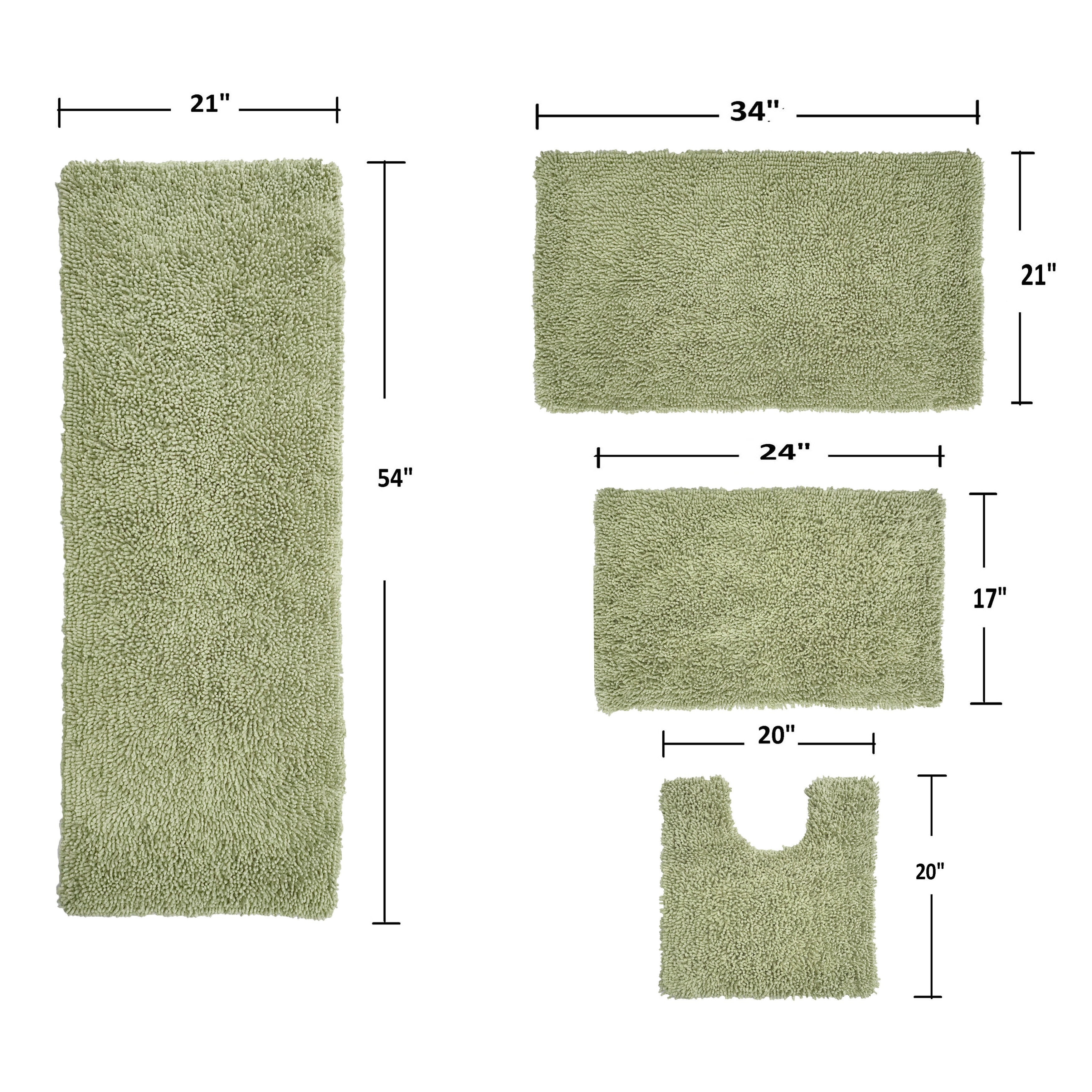 Sussexhome- Machine Washable & Absorbent Cotton Bath Rug - 20 x 24 - Texas
